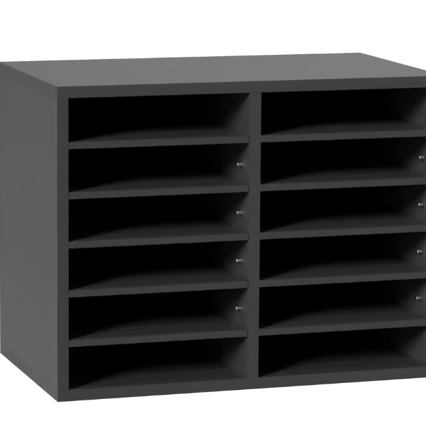 Houten Literatuurorganisator met Verstelbare Planken – 12 Vakken