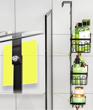 Hangende Badkamerplank Boven Deur – Boorvrij Opbergrek voor Douche en Toilet