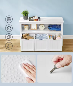 Kinder Opbergkast met Wielen – Speelgoed- en Kledingkast met Opbergboxen