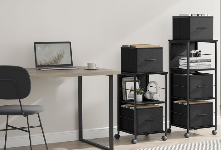 Archiefkast met 2 Lades en Printerstandaard – Mobiele Opbergkast voor Thuiskantoor