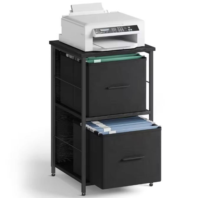 Archiefkast met 2 Lades en Printerstandaard – Mobiele Opbergkast voor Thuiskantoor