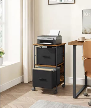 Archiefkast met 2 Lades en Printerstandaard – Mobiele Opbergkast voor Thuiskantoor