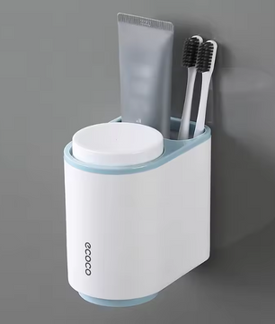 Wandgemonteerde Tandenborstelhouder met Beker en Opbergrek – Magnetisch en Multifunctioneel
