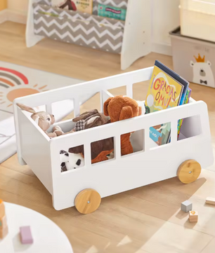 Kinderboekenplank met Wielen – Opbergplank voor Boeken en Speelgoed, Kindvriendelijk Ontwerp