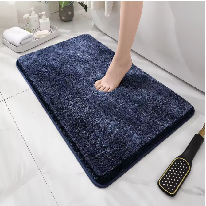 Pluche Badkamermat Antislip – Absorberende Vloermat met Verdikte Rand