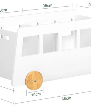 Kinderboekenplank met Wielen – Opbergplank voor Boeken en Speelgoed, Kindvriendelijk Ontwerp