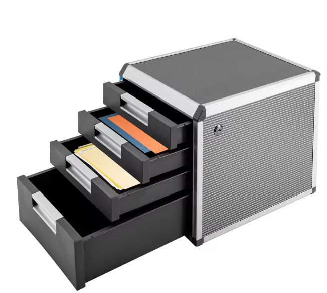 4-Laags Desktop Bestandsorganizer – Afsluitbare Documentenkast voor Kantoor en Thuis