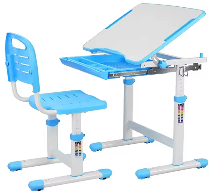 Ergonomisch Kinderbureau met Verstelbare Stoel, Lade en Leesstandaard