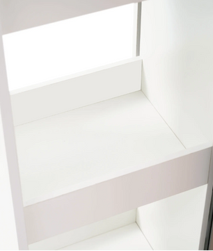 Uitschuifbare Boekenkast met LED Vitrine en Glazen Deur – 2-in-1 Opbergkast