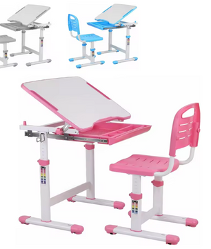 Ergonomisch Kinderbureau met Verstelbare Stoel, Lade en Leesstandaard
