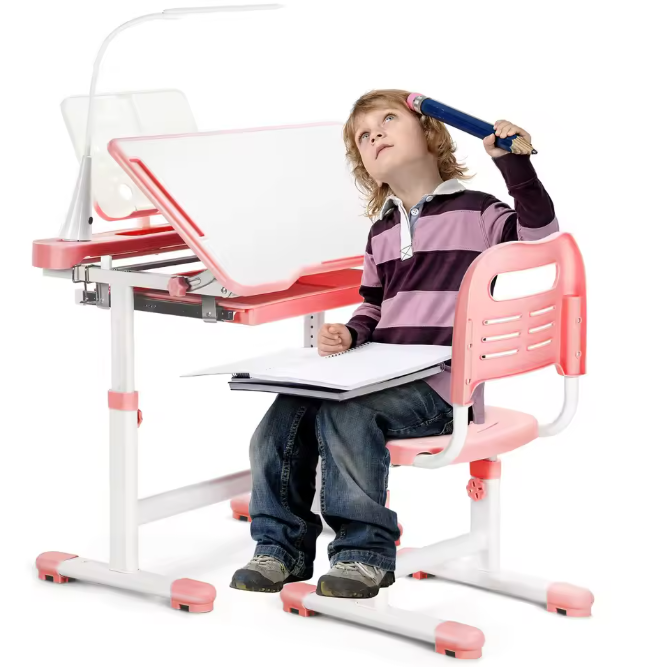 Verstelbare Kinderstudeertafel met Stoel – Kantelbaar en Ergonomisch