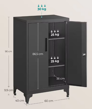Metalen Archiefkast met 2 Deuren – Multifunctionele Opbergkast
