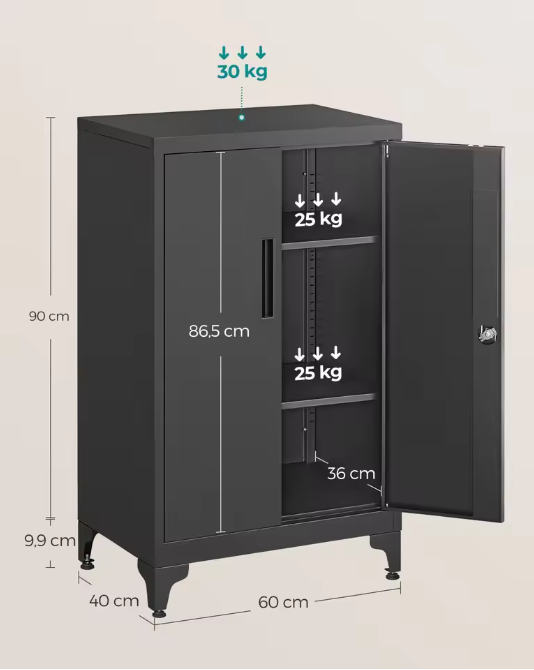 Metalen Archiefkast met 2 Deuren – Multifunctionele Opbergkast