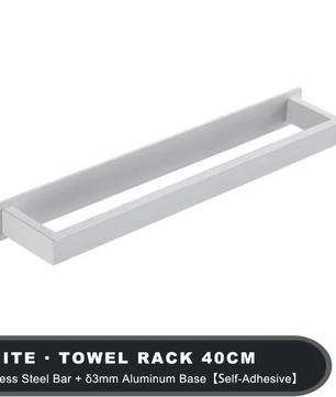 Zwarte Handdoekhouder Zonder Boren – Zelfklevend RVS Handdoekrek voor Badkamer en Keuken