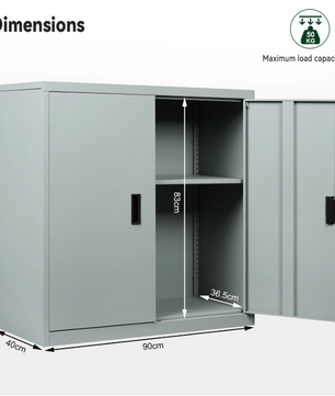 Afsluitbare Metalen Archiefkast met Verstelbare Plank – Multifunctionele Kantooropslag