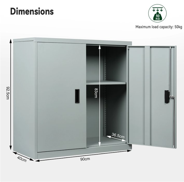 Afsluitbare Metalen Archiefkast met Verstelbare Plank – Multifunctionele Kantooropslag