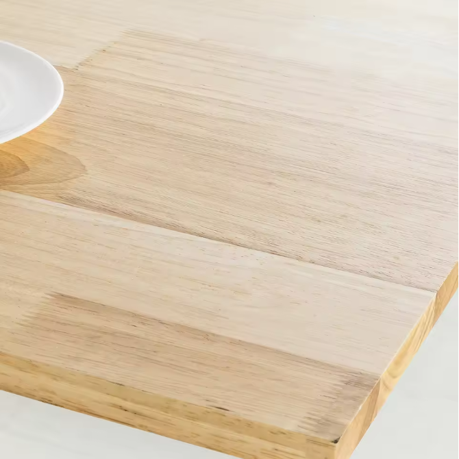 Opvouwbare Eettafel van Rubberhout met Plank – Multifunctionele Houten Klaptafel