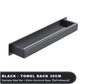 Zwarte Handdoekhouder Zonder Boren – Zelfklevend RVS Handdoekrek voor Badkamer en Keuken