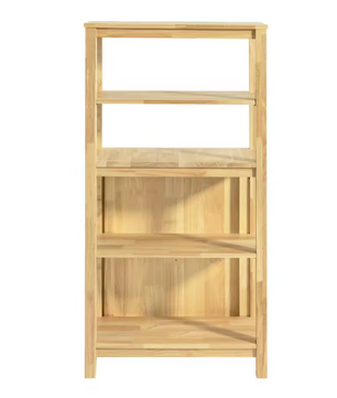 Opvouwbare Eettafel van Rubberhout met Plank – Multifunctionele Houten Klaptafel