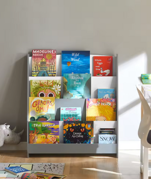 Kinderboekenkast met 4 Opbergvakken – Boeken- en Tijdschriftenrek voor Kinderen