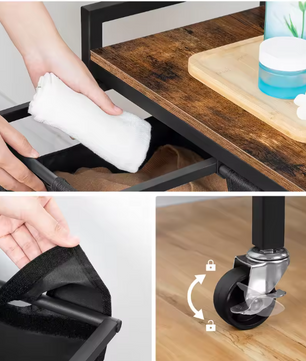 Rollende Wassorteerder met 4 Afneembare Wasmanden en Opbergplank