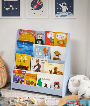 Kinderboekenkast met 4 Opbergvakken – Boeken- en Tijdschriftenrek voor Kinderen