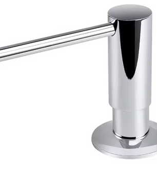 Zwarte Zeepdispenser met Messing Pompkop – Ingebouwde Dispenser voor Keuken en Badkamer