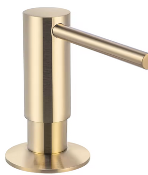 Zwarte Zeepdispenser met Messing Pompkop – Ingebouwde Dispenser voor Keuken en Badkamer