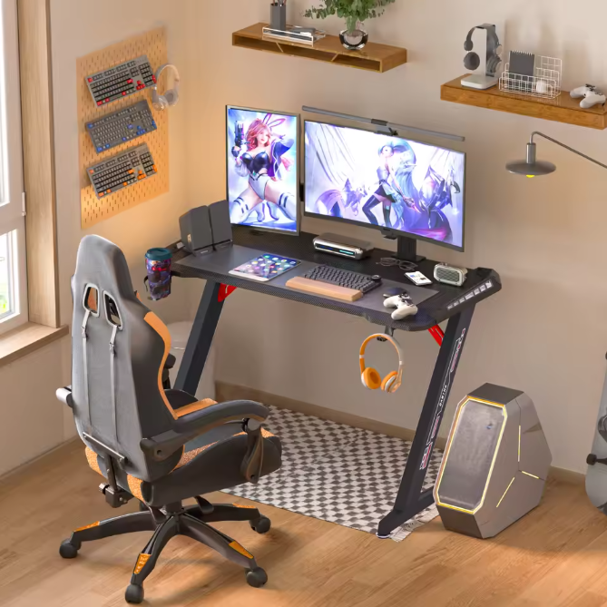 Extra Groot Gaming Bureau 140 cm met RGB LED – Stevig PC Bureau