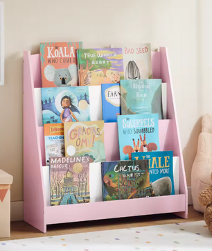 Kinderboekenkast met 4 Opbergvakken – Boeken- en Tijdschriftenrek voor Kinderen
