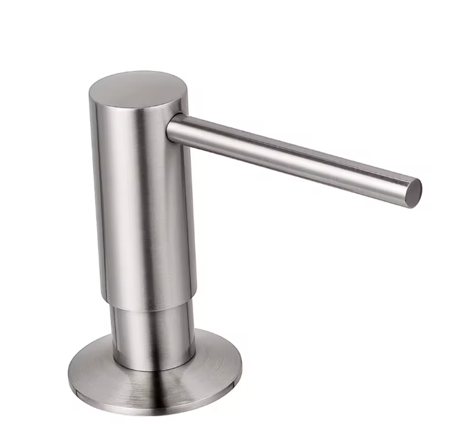 Zwarte Zeepdispenser met Messing Pompkop – Ingebouwde Dispenser voor Keuken en Badkamer