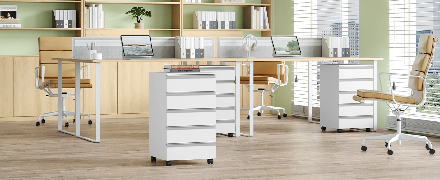 Mobiele Archiefkast met 5 Laden en Slot – Compacte Kantooropslag