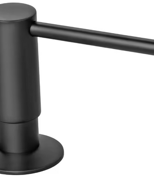 Zwarte Zeepdispenser met Messing Pompkop – Ingebouwde Dispenser voor Keuken en Badkamer