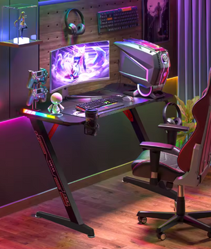 Extra Groot Gaming Bureau 140 cm met RGB LED – Stevig PC Bureau