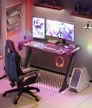 Extra Groot Gaming Bureau 140 cm met RGB LED – Stevig PC Bureau