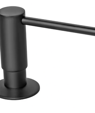 Zwarte Zeepdispenser met Messing Pompkop – Ingebouwde Dispenser voor Keuken en Badkamer