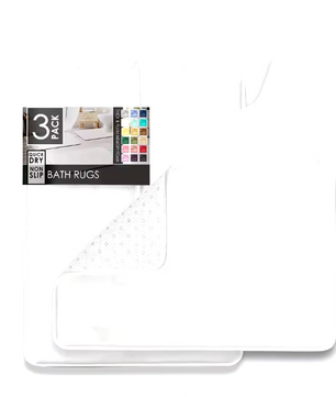 Set van 3 Ultrazachte Badkamermatten – Fluweel Traagschuim Antislip, Machinewasbaar en Sneldrogend