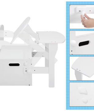 Kinderbank en Tafel 2-in-1 met Opbergruimte – Zit- en Speelset