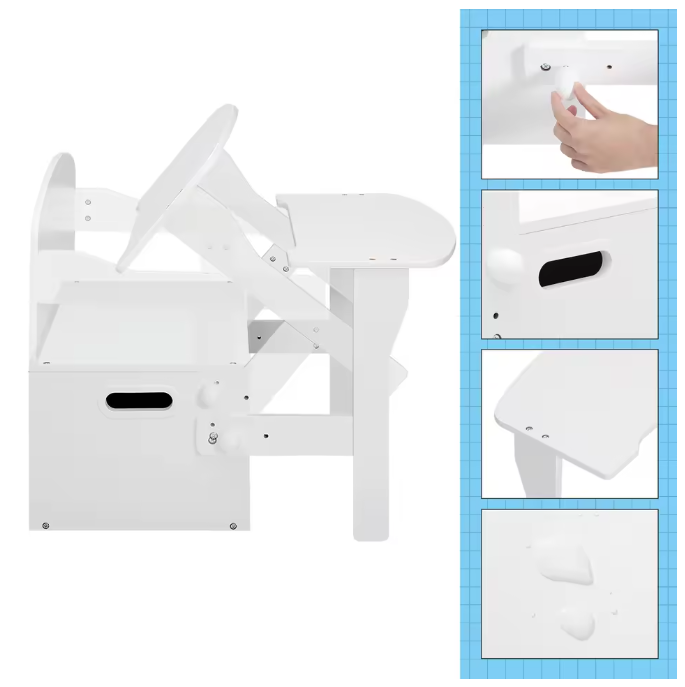 Kinderbank en Tafel 2-in-1 met Opbergruimte – Zit- en Speelset