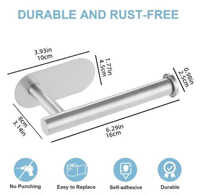 Roestvrijstalen Toiletrolhouder met Plank – Wandgemonteerd Badkameraccessoire