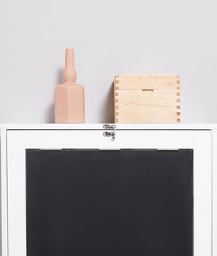 Wandgemonteerd Opklapbaar Bureau met Whiteboard en 5 Opbergvakken – Ruimtebesparend Thuiskantoor