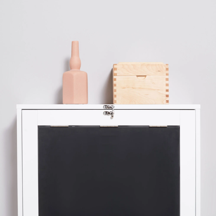 Wandgemonteerd Opklapbaar Bureau met Whiteboard en 5 Opbergvakken – Ruimtebesparend Thuiskantoor