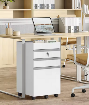 Mobiele Archiefkast met 3 Laden en Slot – Compacte Kantooropslag