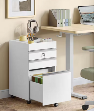 Mobiele Archiefkast met 3 Laden en Slot – Compacte Kantooropslag