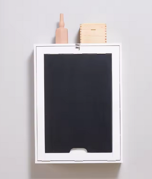 Wandgemonteerd Opklapbaar Bureau met Whiteboard en 5 Opbergvakken – Ruimtebesparend Thuiskantoor