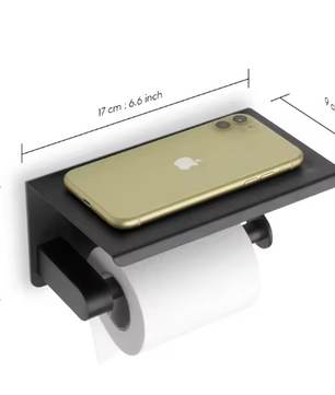 Roestvrijstalen Toiletrolhouder met Plank – Wandgemonteerd Badkameraccessoire