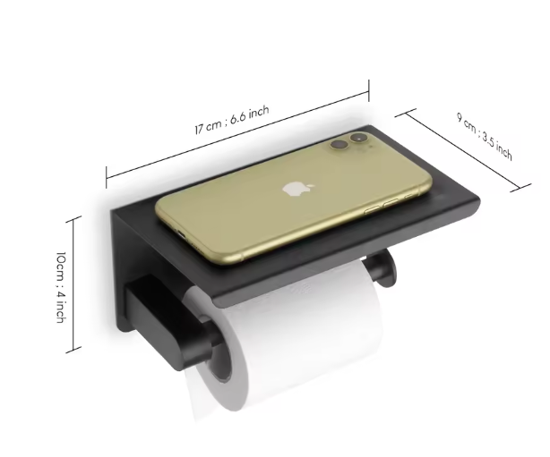 Roestvrijstalen Toiletrolhouder met Plank – Wandgemonteerd Badkameraccessoire