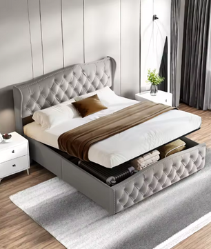 Gestoffeerd Hydraulisch Opbergbed – Modern Tweepersoonsbed 140/160 × 200 cm