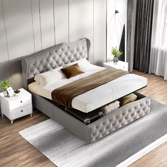 Gestoffeerd Hydraulisch Opbergbed – Modern Tweepersoonsbed 140/160 × 200 cm