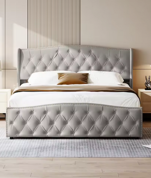 Gestoffeerd Hydraulisch Opbergbed – Modern Tweepersoonsbed 140/160 × 200 cm
